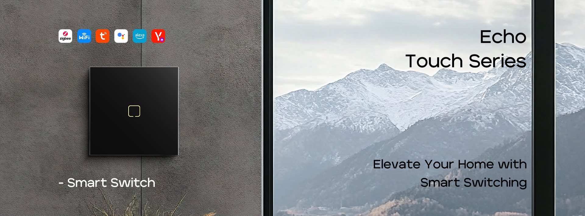 Echo Touch 1 Gang Wifi Light Switches Glass Panel